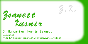 zsanett kusnir business card